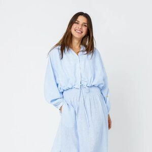 Kerri Rosenthal Honey Jayney Shirt Blouse Top Embroidered Smocked Print S 272146